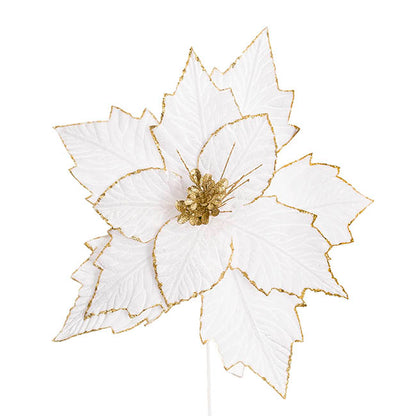 Elegant Poinsettia Stem White (45cmDx30cmH)