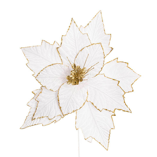 Elegant Poinsettia Stem White (45cmDx30cmH)