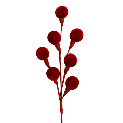 Velvet Ball Spray Dark Red (55cmH)