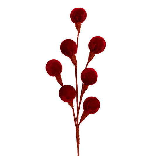 Velvet Ball Spray Dark Red (55cmH)