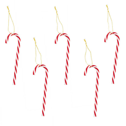 Christmas Candy Cane Pack 5 Red & White (13cmH)