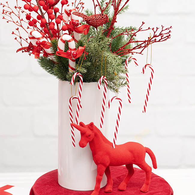 Christmas Candy Cane Pack 5 Red & White (13cmH)