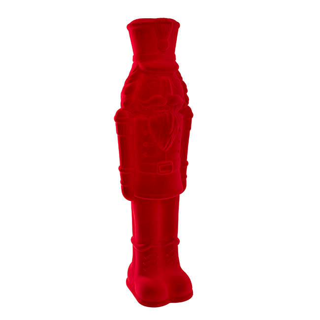 Standing Large Flocked Nutcracker King Dark Red (105.5cmH)