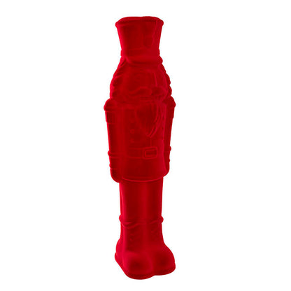 Standing Large Flocked Nutcracker King Dark Red (105.5cmH)