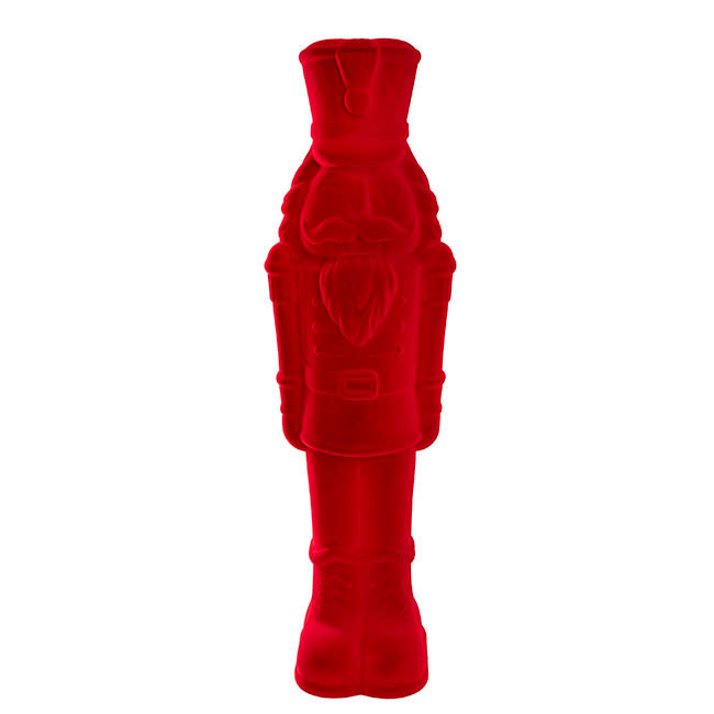 Standing Large Flocked Nutcracker King Dark Red (105.5cmH)