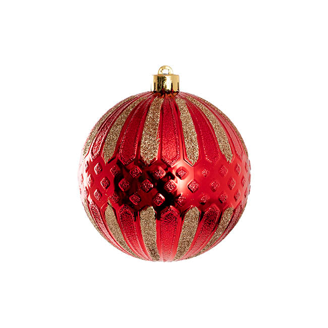 Hanging Assorted Baubles Set 9 Red & Gold (10cmD)