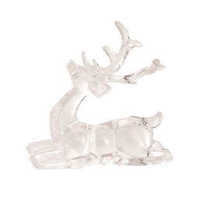 Sitting Acrylic Reindeer Clear (11.5cmH)