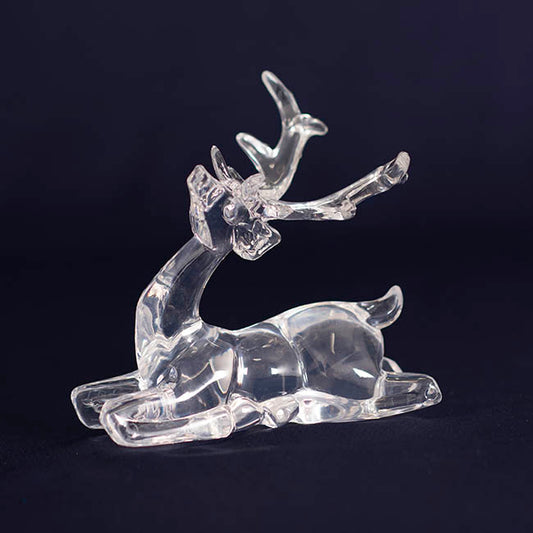 Sitting Acrylic Reindeer Clear (11.5cmH)