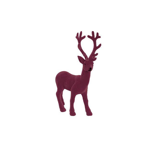Flocked Standing Reindeer Wine (20.5cmH)