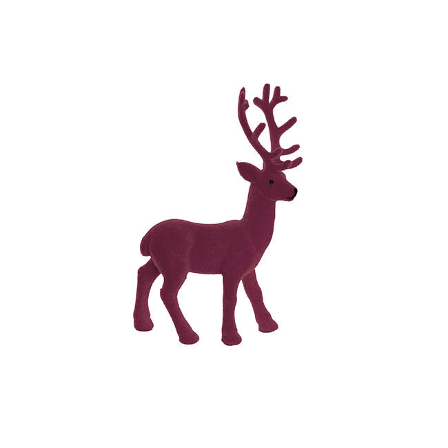 Flocked Standing Reindeer Wine (20.5cmH)