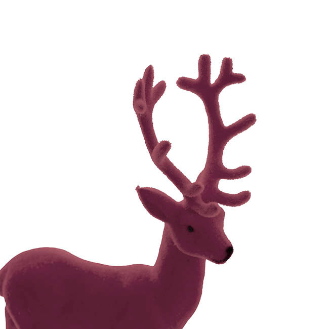Flocked Standing Reindeer Wine (20.5cmH)