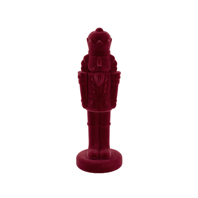 Flocked Nutcracker Burgundy (32cmH)