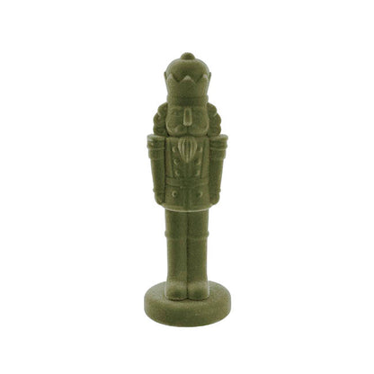 Flocked Nutcracker Olive Green (32cmH)