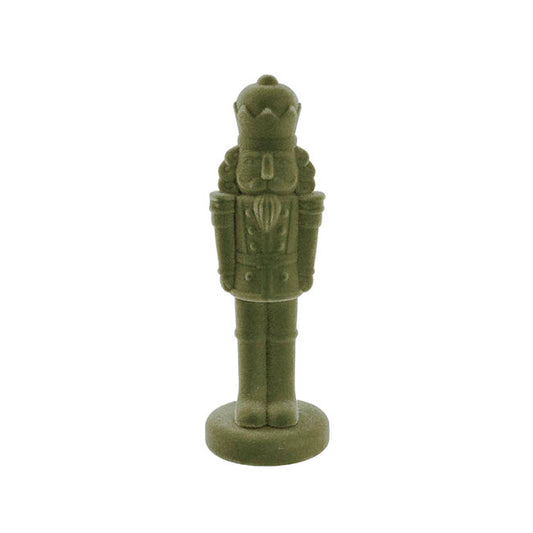 Flocked Nutcracker Olive Green (32cmH)