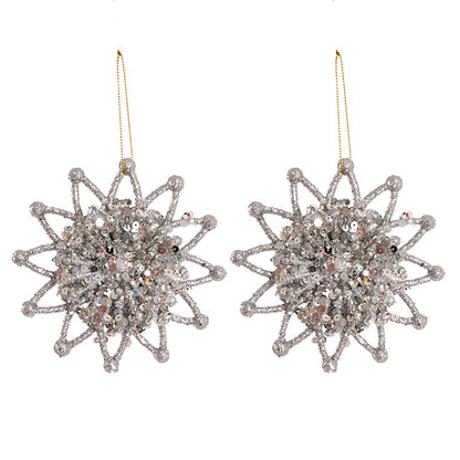 Hanging Starburst Pack 2 Iridescent Silver (11.5cmD)