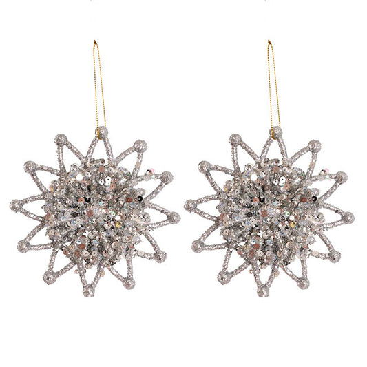 Hanging Starburst Pack 2 Iridescent Silver (11.5cmD)