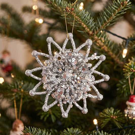 Hanging Starburst Pack 2 Iridescent Silver (11.5cmD)
