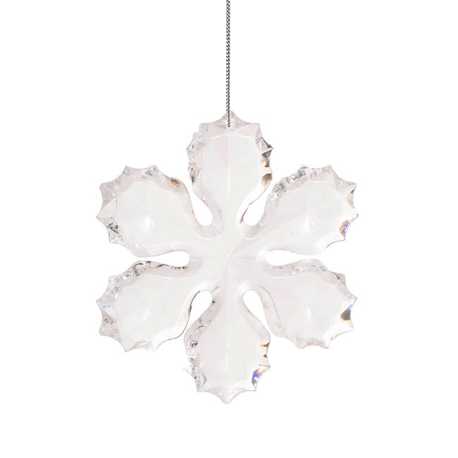 Hanging Crystal Acrylic Snowflake Pack 2 Clear (10.5cmD)