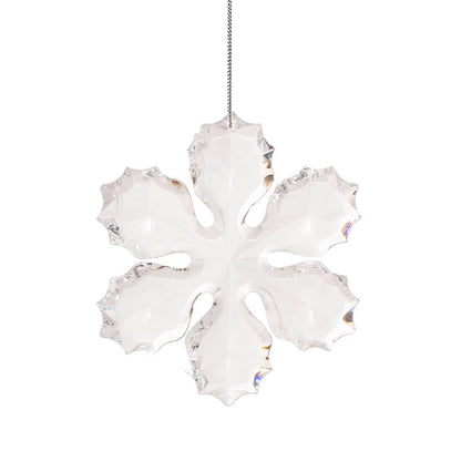 Hanging Crystal Acrylic Snowflake Pack 2 Clear (10.5cmD)