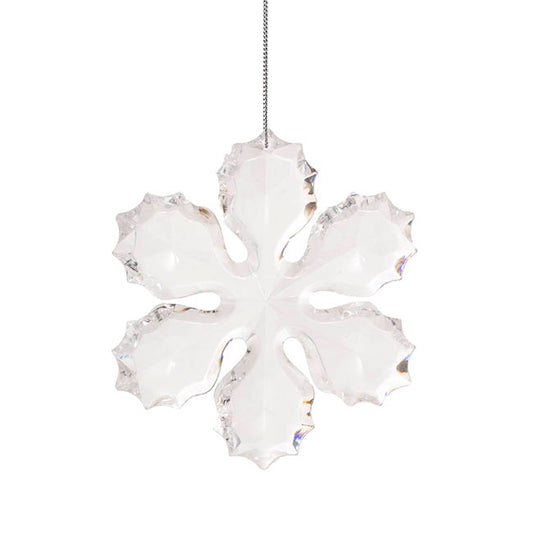 Hanging Crystal Acrylic Snowflake Pack 2 Clear (10.5cmD)