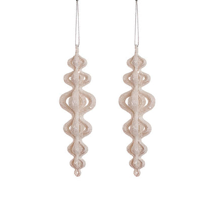 Hanging Glitter Calabash Pack 2 White (16.5cmH)