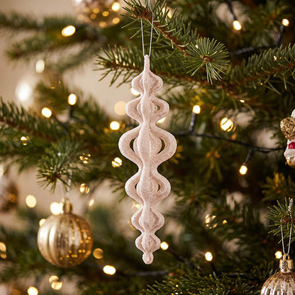 Hanging Glitter Calabash Pack 2 White (16.5cmH)