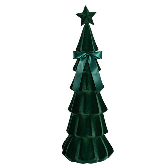 Flocked Christmas Tree Dark Green (76cmH)