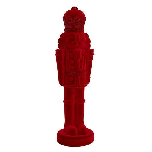 Flocked Nutcracker King Dark Red (81.5cmH)
