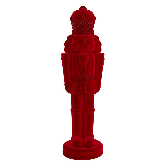 Flocked Nutcracker King Dark Red (81.5cmH)