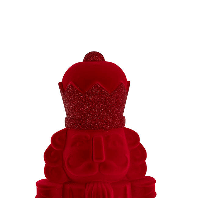 Flocked Nutcracker King Dark Red (81.5cmH)