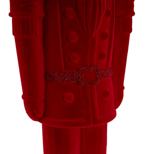 Flocked Nutcracker King Dark Red (81.5cmH)