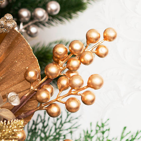 Christmas Berry Long Stem Spray Gold (85cmH)