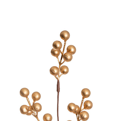 Christmas Berry Long Stem Spray Gold (85cmH)