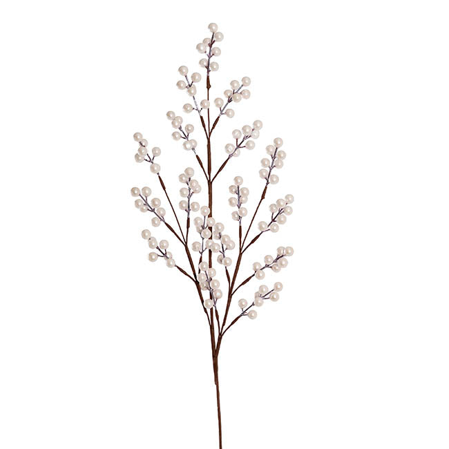 Christmas Berry Long Stem Spray Ivory (85cmH)