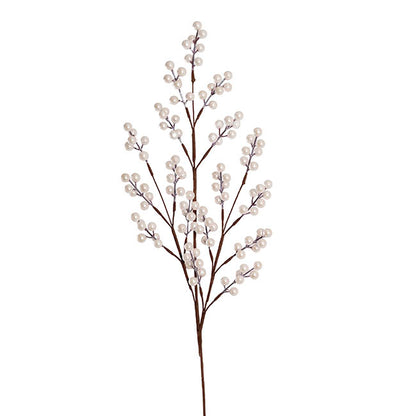 Christmas Berry Long Stem Spray Ivory (85cmH)