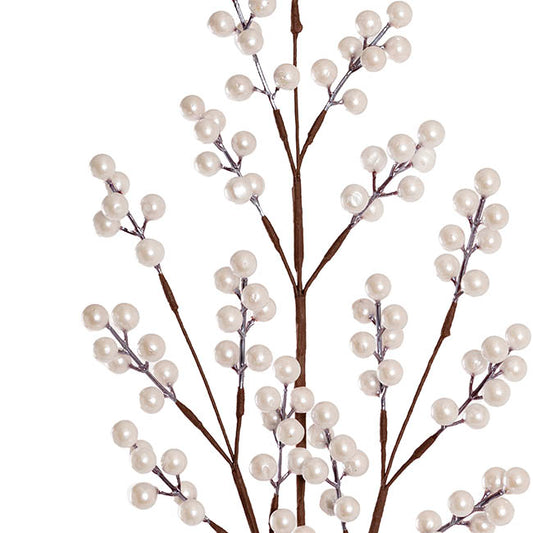Christmas Berry Long Stem Spray Ivory (85cmH)