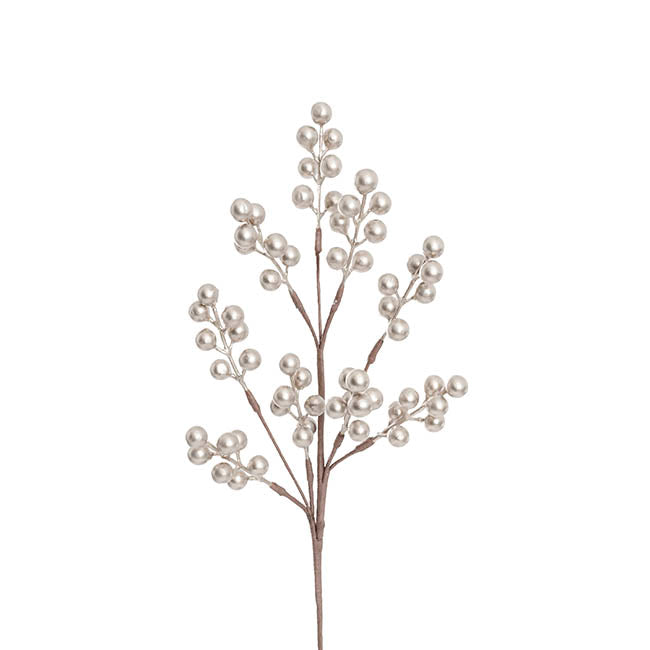 Christmas Berry Spray Champagne (43cmH)