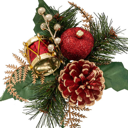 Christmas Pick w Apple & Drum Pack 3 Red (17.5cmH)
