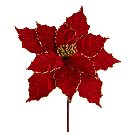 Large Poinsettia Pick Red (40cmDx35cmH)
