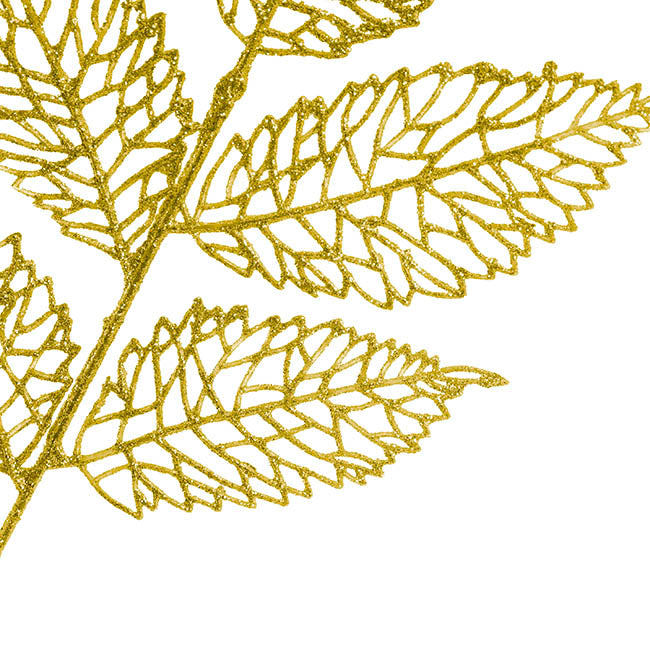 Artificial Glitter Leaf Spray Gold (76cmH)