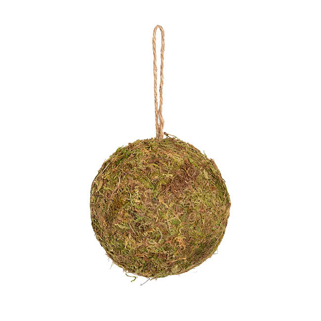 Hanging Artificial Moss Ball Green (15cmD)