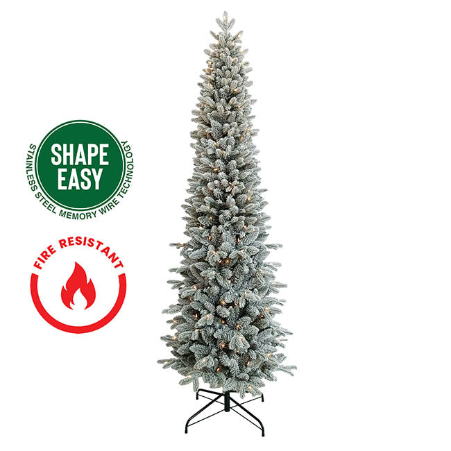 Shape Easy Snow Pine Narrow LED Tree White (76x230cmH)