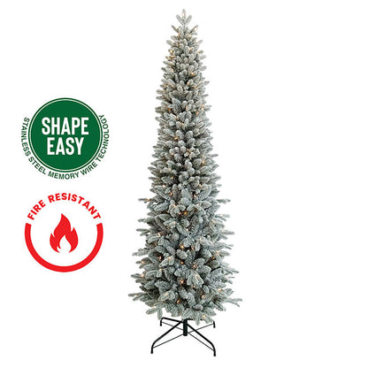 Shape Easy Snow Pine Narrow LED Tree White (76x230cmH)
