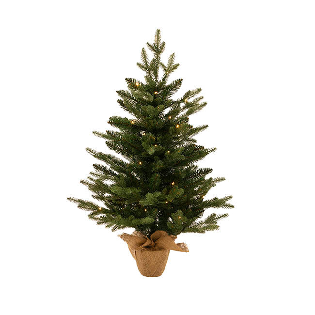 Real Touch Traditional Pine LED Tree Green (90cmH)