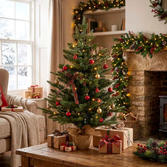 Real Touch Traditional Pine LED Tree Green (90cmH)