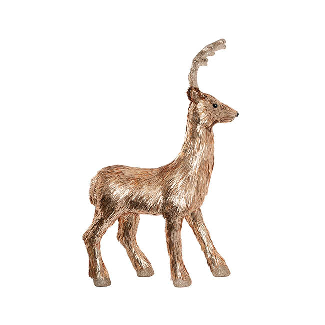 Decorative Grand Standing Reindeer Gold (51x23x74cmH)