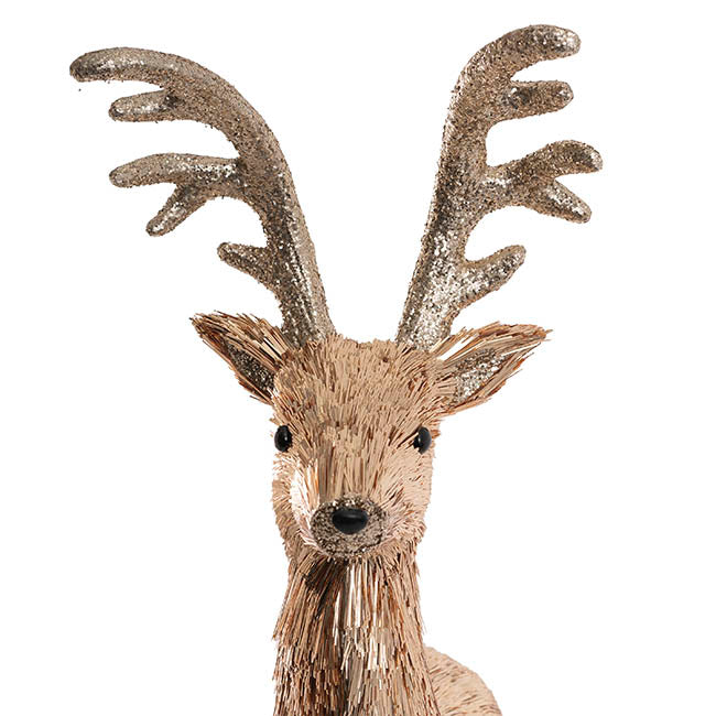 Decorative Grand Standing Reindeer Gold (51x23x74cmH)