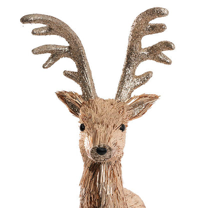 Decorative Grand Standing Reindeer Gold (51x23x74cmH)
