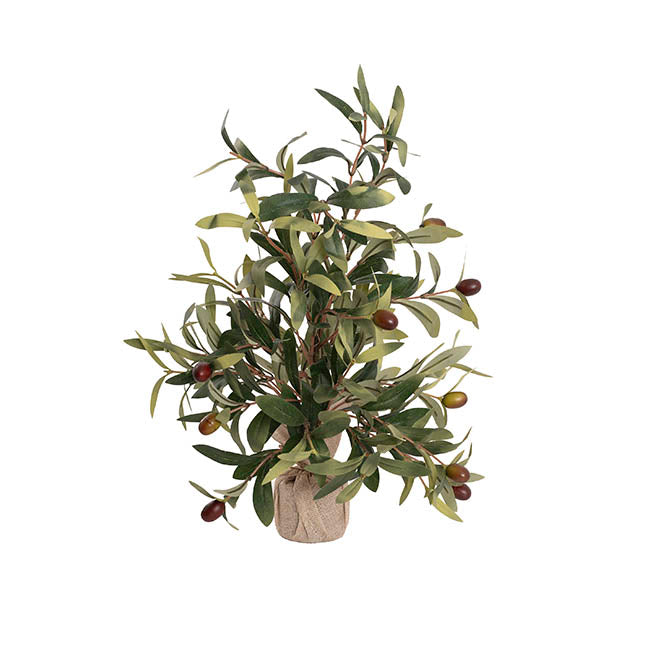Olive Tree Burlap Jute Green (46cmH)