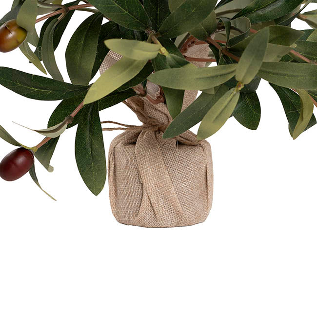Olive Tree Burlap Jute Green (46cmH)
